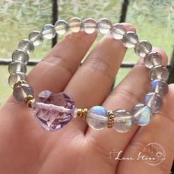 キラキラ 花火ルチル ブラックシルバー 水晶 10mm ブレスレット 天然石