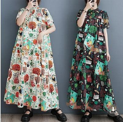 大きいサイズ レディース ロング　ワンピース　春夏 秋 新品 半袖