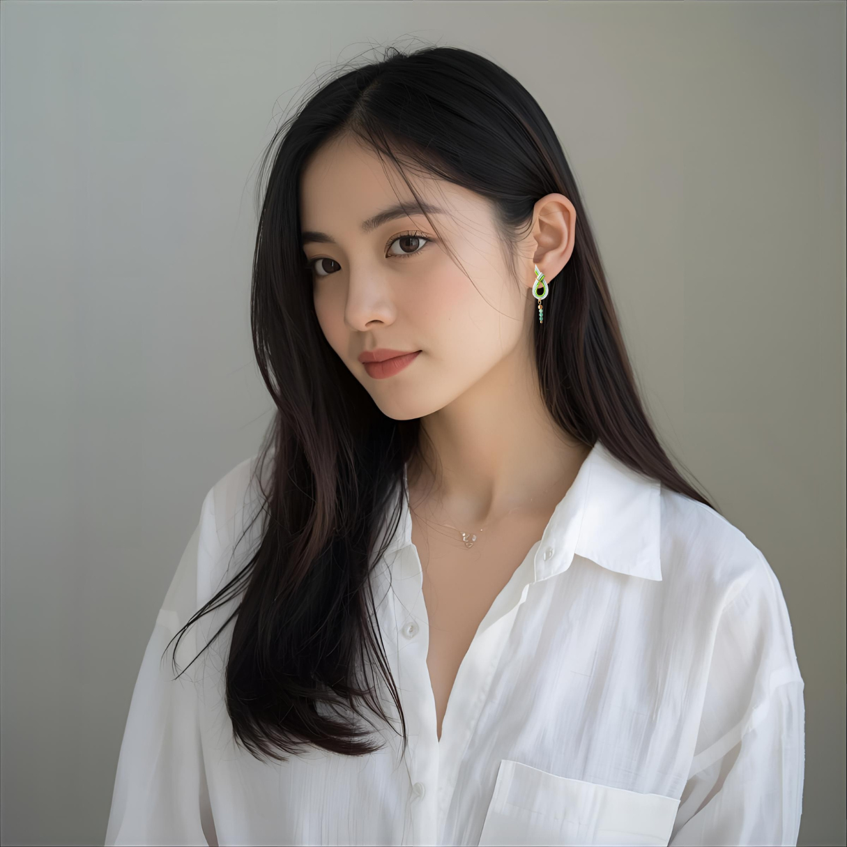 一雫こぼれ　和装ピアス　－　ひとめぼれ　－　絹巻水引 × 天然石（エメラルド） × Silver925 (K18GP)