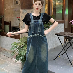 大きいサイズ 新品 秋冬 プリーツ サロペットスカート黒 ゆったり