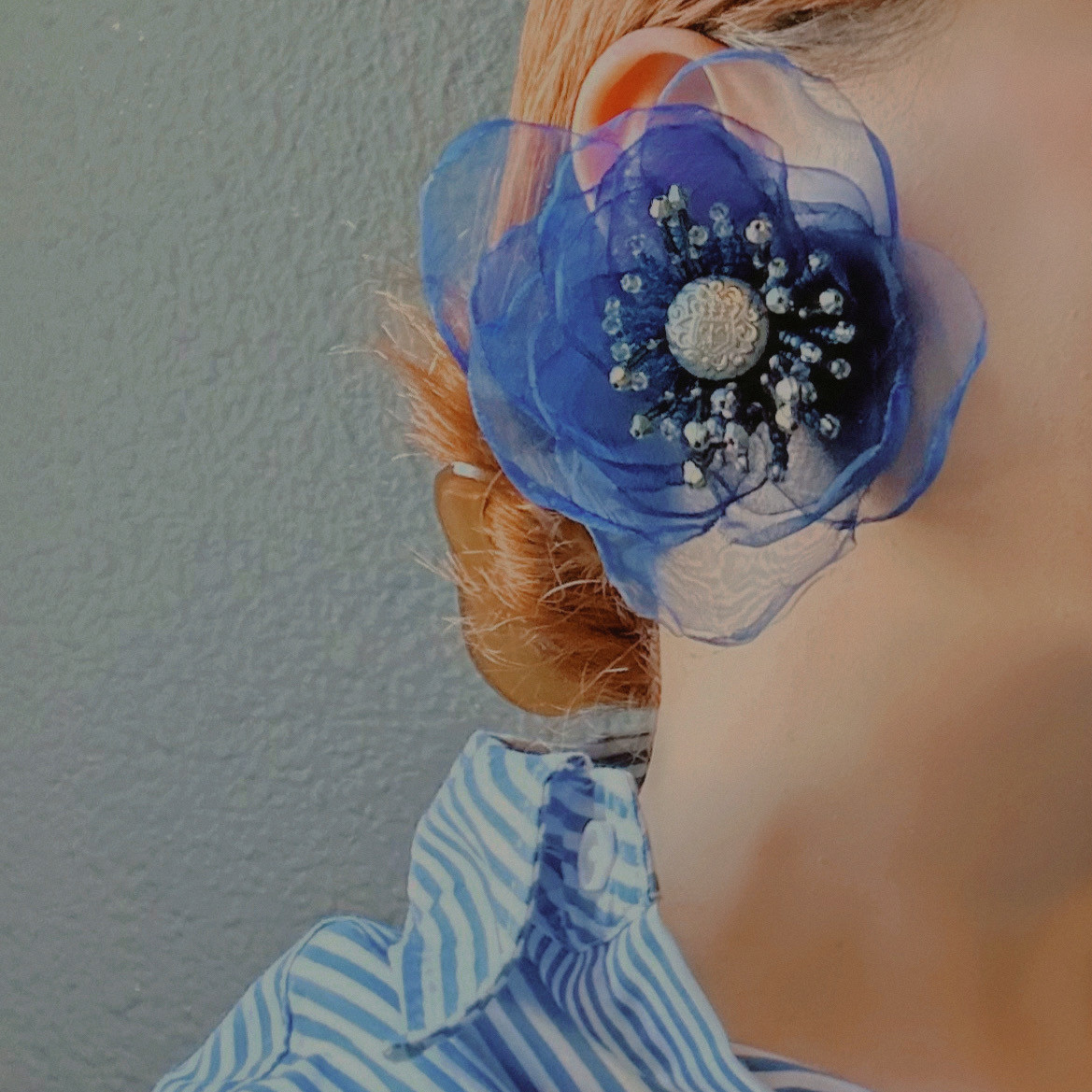 プリンセス・フラワーピアス／イヤリング (ロイヤルブルー)