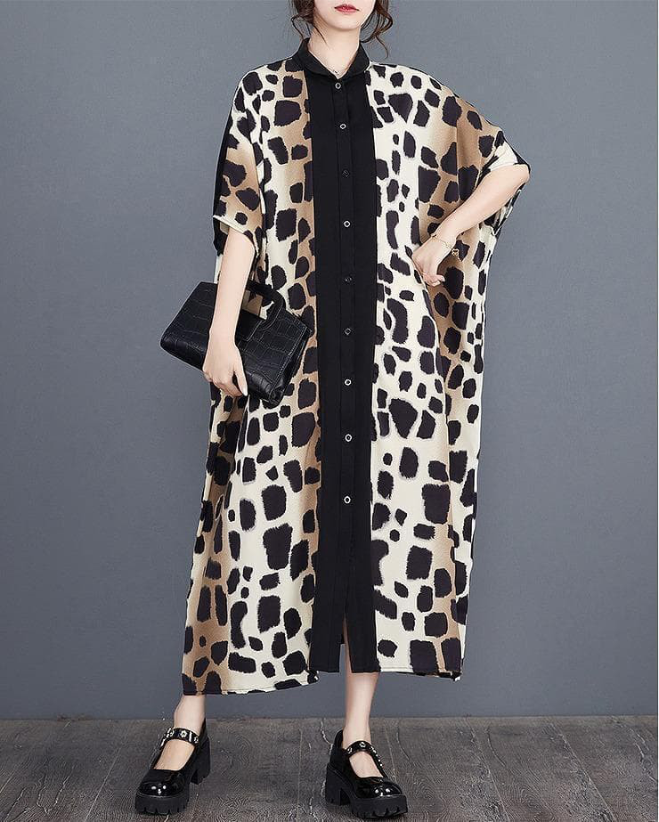 【大きいサイズ】 レディース ロング　ワンピース　春夏 秋 新品 半袖　シャツ