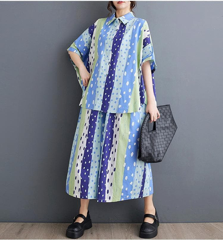 大きいサイズ レディース セットアップ　パンツ　トップス　春夏 秋 新品 半袖