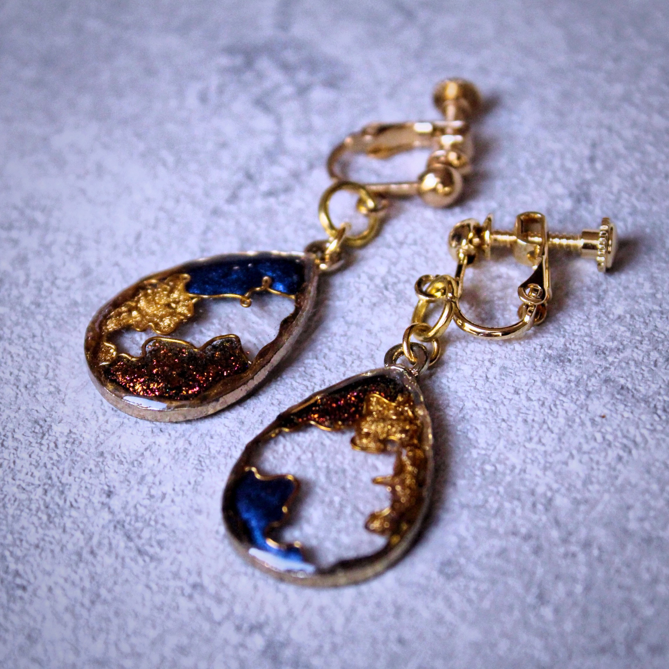 葉重 -hagasane- dropforme | No.01（1点もの・しずく型ピアス /イヤリング）