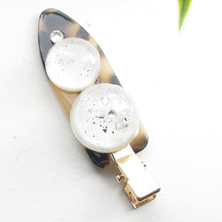 シンプルを好む雪だるま君は、クォーツだからこそシンプルでありたいと考える♪<創作ヘアクリップ>HC129 3枚目の画像