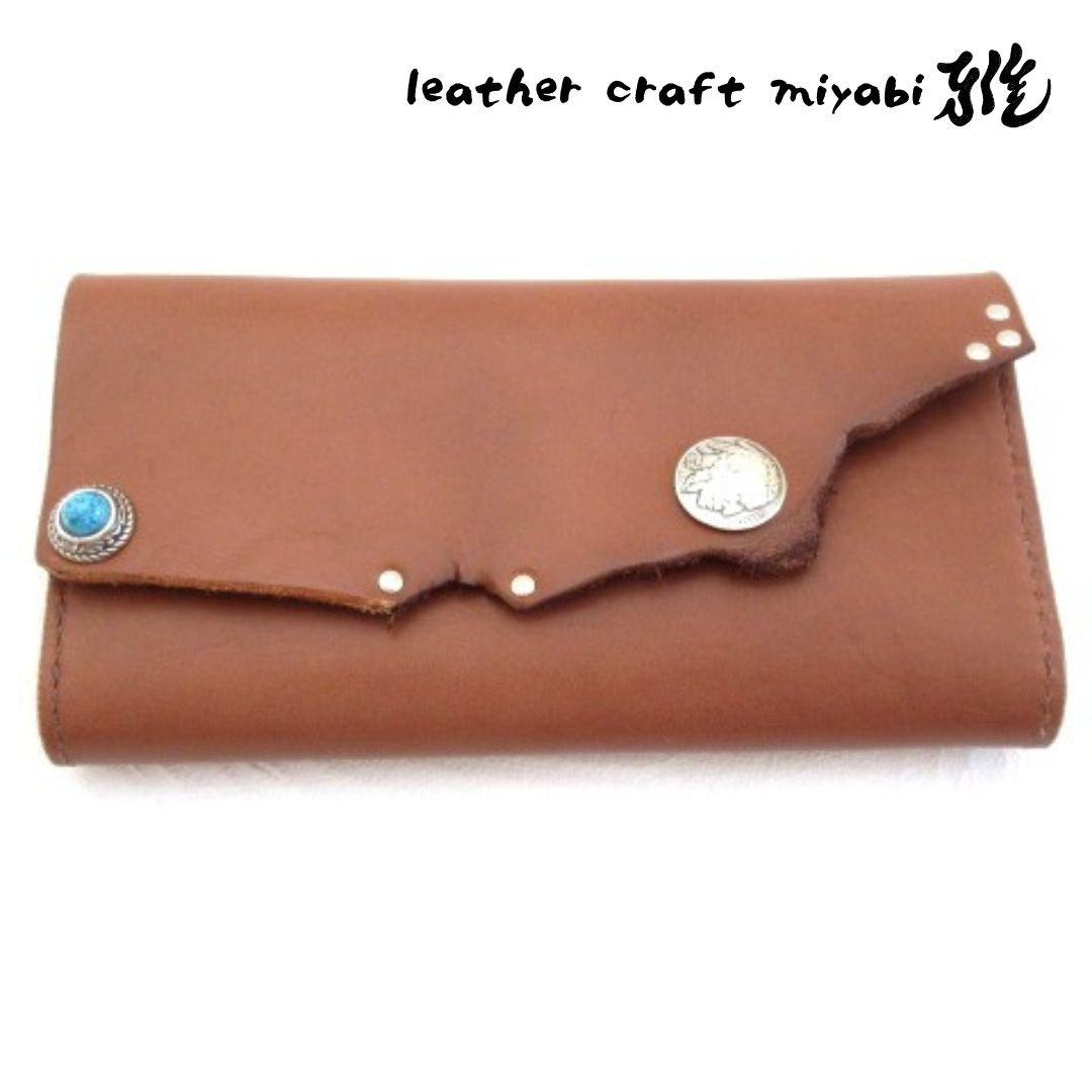 ワンオフ♪《biker mono》サドルレザー・ダブルコンチョ・ロングウォレット・059・復刻