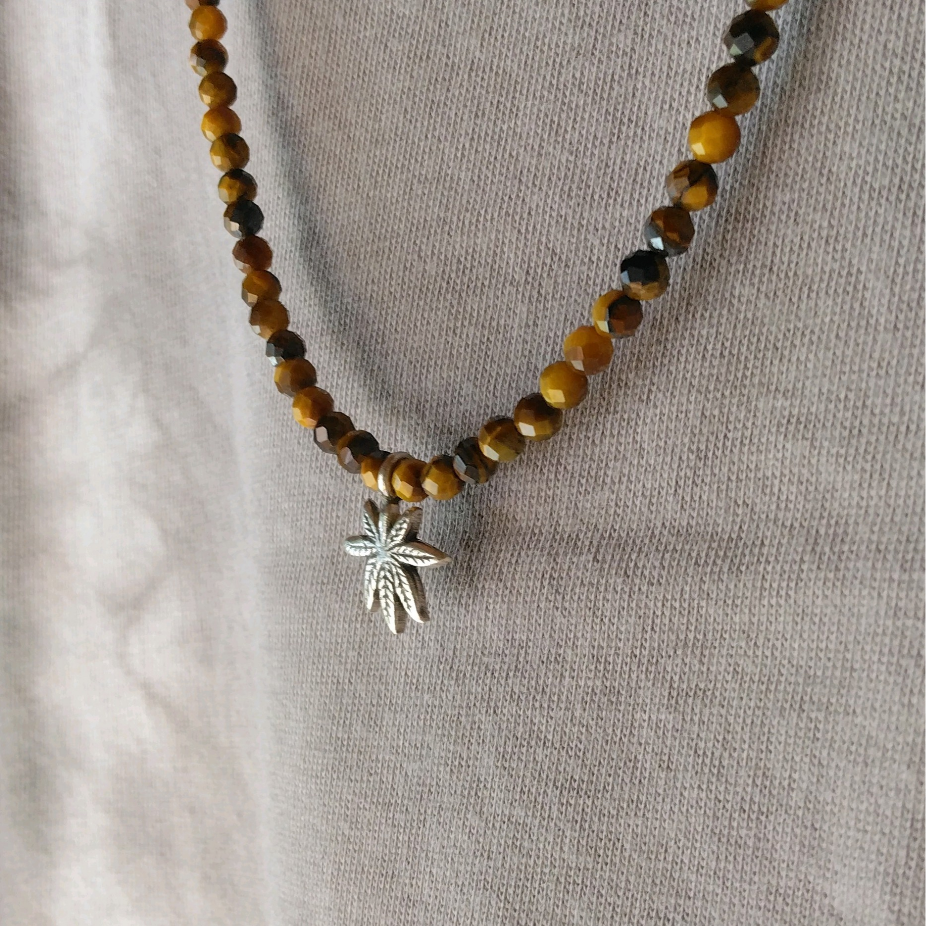 カレンシルバーとタイガーアイ＊ネックレス＊ユニセックス＊今月の一点もの