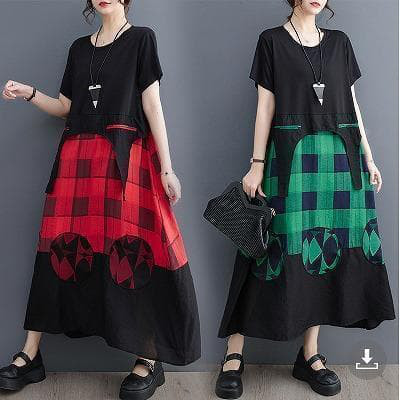 大きいサイズ レディース ワンピース　ロング　春夏 秋 新品 半袖