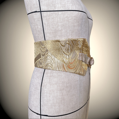 金刺繍 高級感抜群 サッシュベルト リボン ウエスト 60〜90cm サッシュ