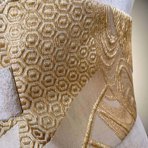 金刺繍 高級感抜群 サッシュベルト リボン ウエスト 60〜90cm サッシュ