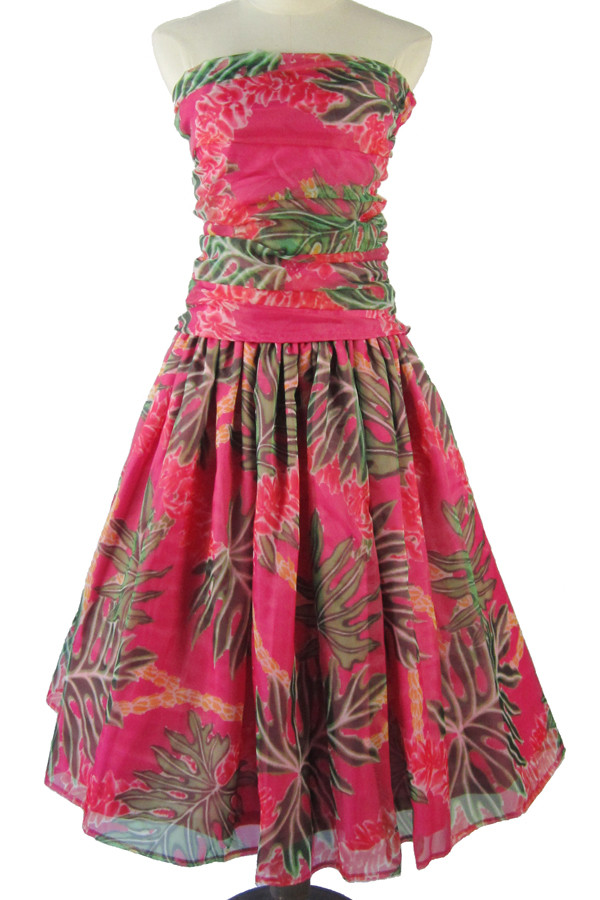 受注生産　オーダーメイド　パウスカート　チューブトップ　プリントオーガンジー nws00084