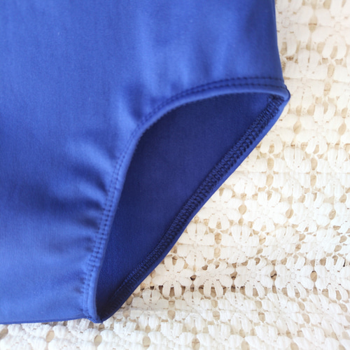 140㎝／茶色のわんこが可愛いネイビーブルー女の子レオタード