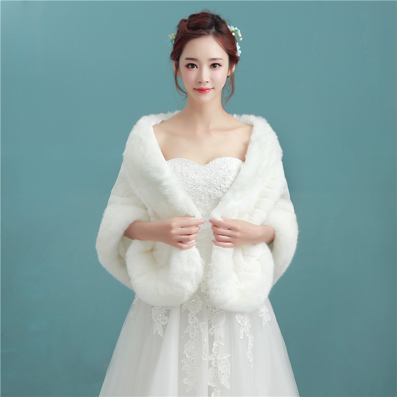 秋冬 ケープ フェイクファー 白 ホワイト もこもこ あったかい 肩飾り アクセサリー ウェディングドレス AK323