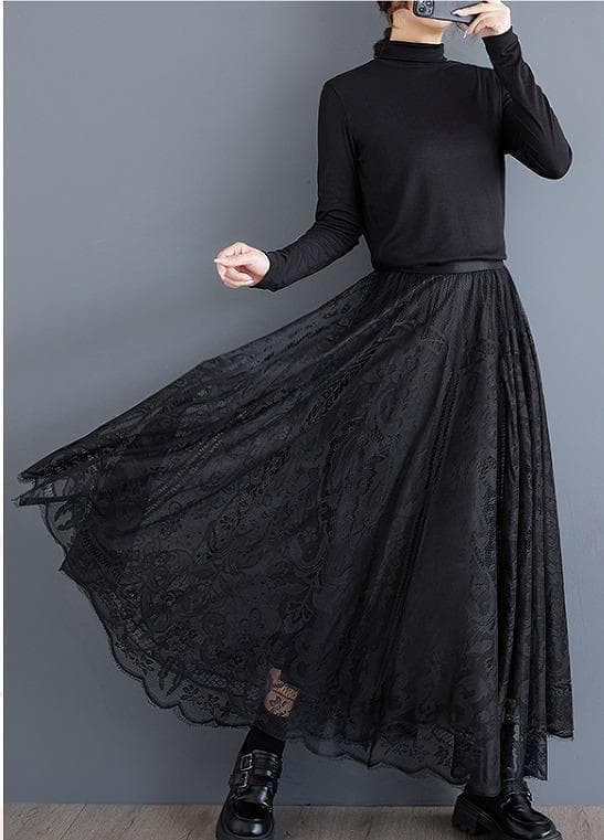 大きいサイズ ロング　スカート　レース　レディース 秋冬　春 新品h