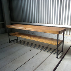 アイアン ウッド ベンチ ラック （ 2人掛け ）（スリッパ シューズ