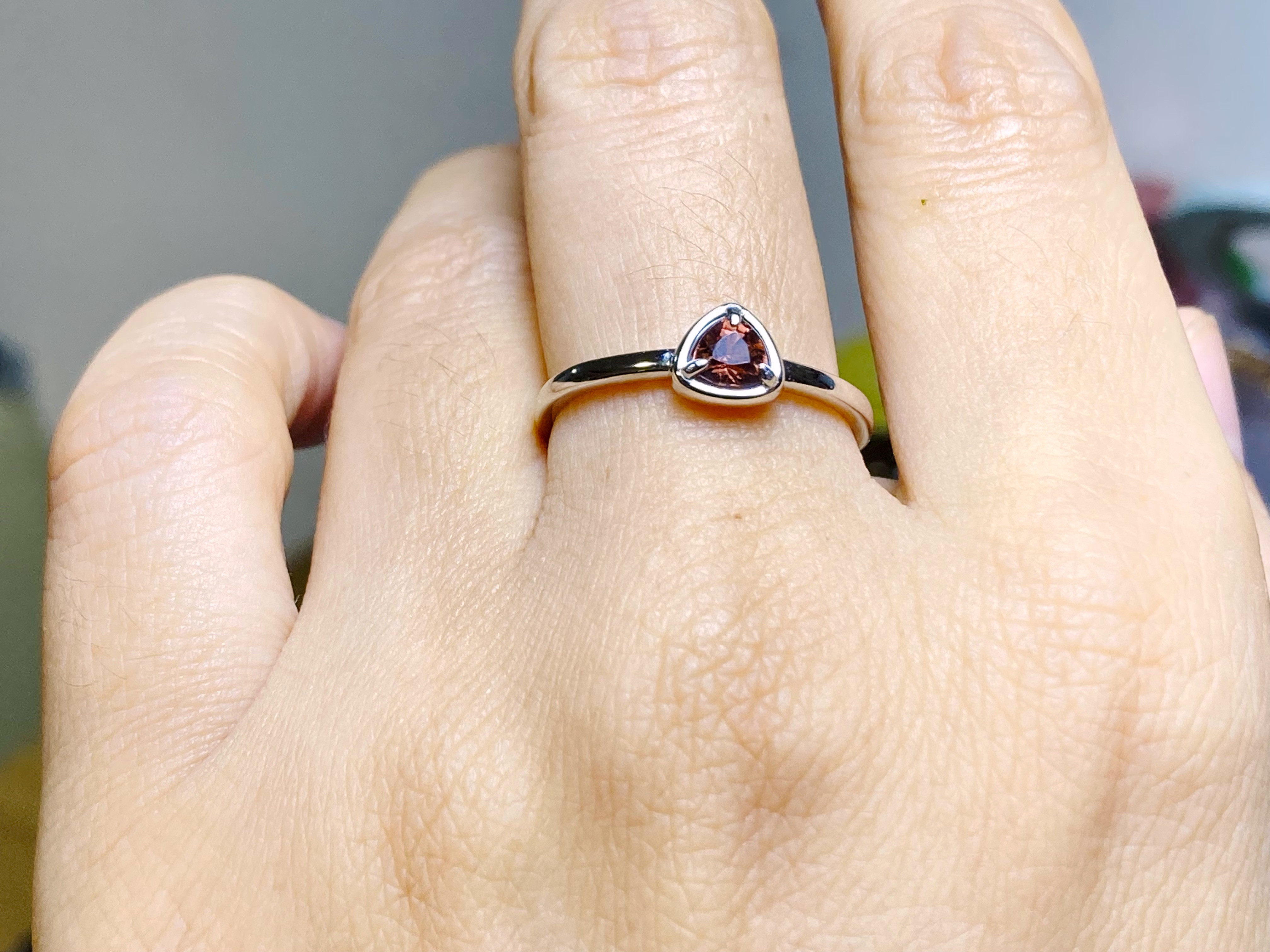 RG10-140 シルバー 宝石質 非加熱 明るい 紅樺色 スピネル リング ミャンマー産 フリーサイズ 指輪 金属アレ