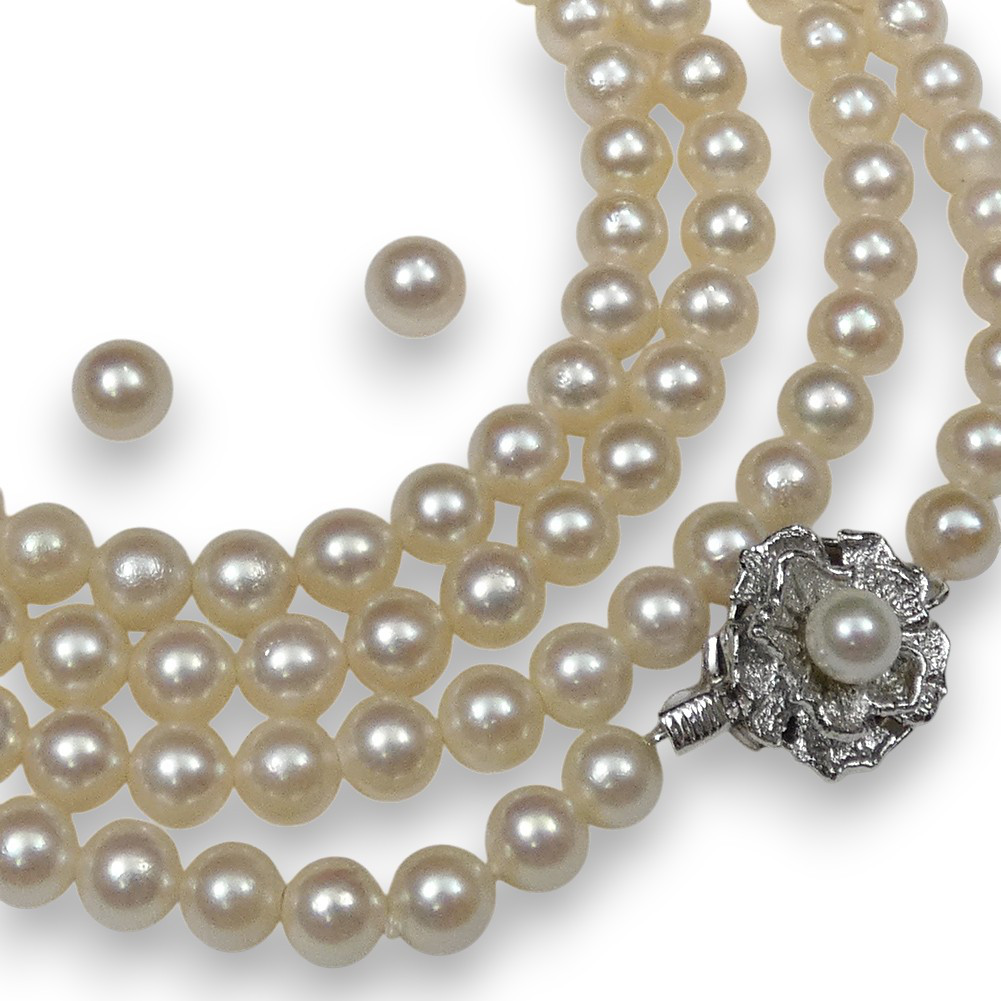 アコヤ真珠ネックレス 6.0-6.5mm115cm超ロングネックレスピアス付 国産あこや濃厚厚巻きパール B267