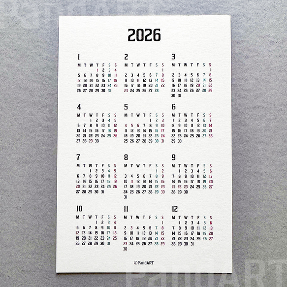 パンダの年間カレンダー2026 ポストカードサイズ 八木彩佑 「What are you doing ?」 3枚目の画像