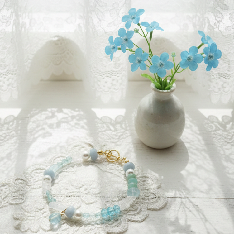 繊細で生きづらさを抱え、迷子になっているあなたにブルートパーズとアクアマリンのブレスレット✨HSPの方にも