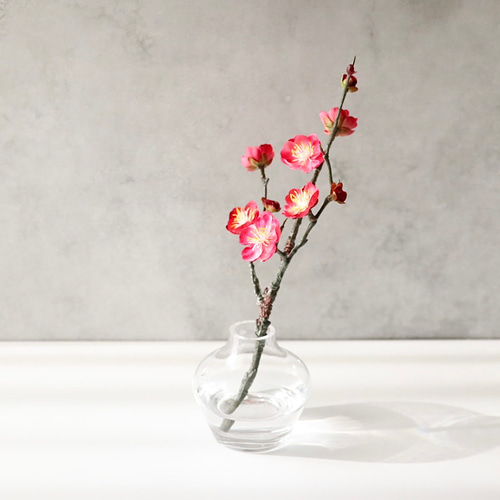 梅柄花瓶／未使用 仏間 花瓶 壺型 梅に鳥 10号 陶器 華やか 30.5センチ 1尺 伝統的 花器