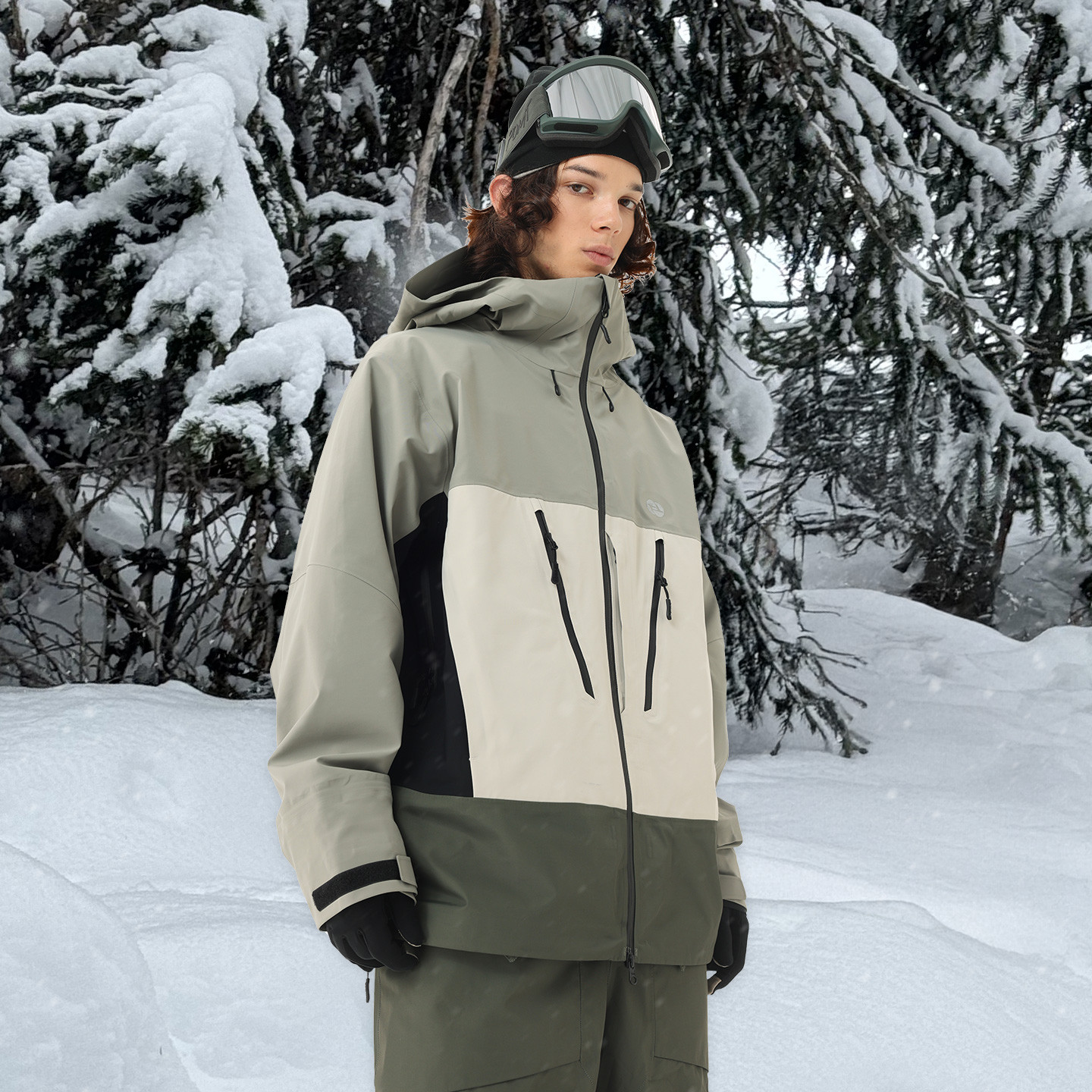 25-26秋冬限定 メンズ レディース ジャケット スノーボードウェア 撥水 3L 黒 白 スキーウェア SN004