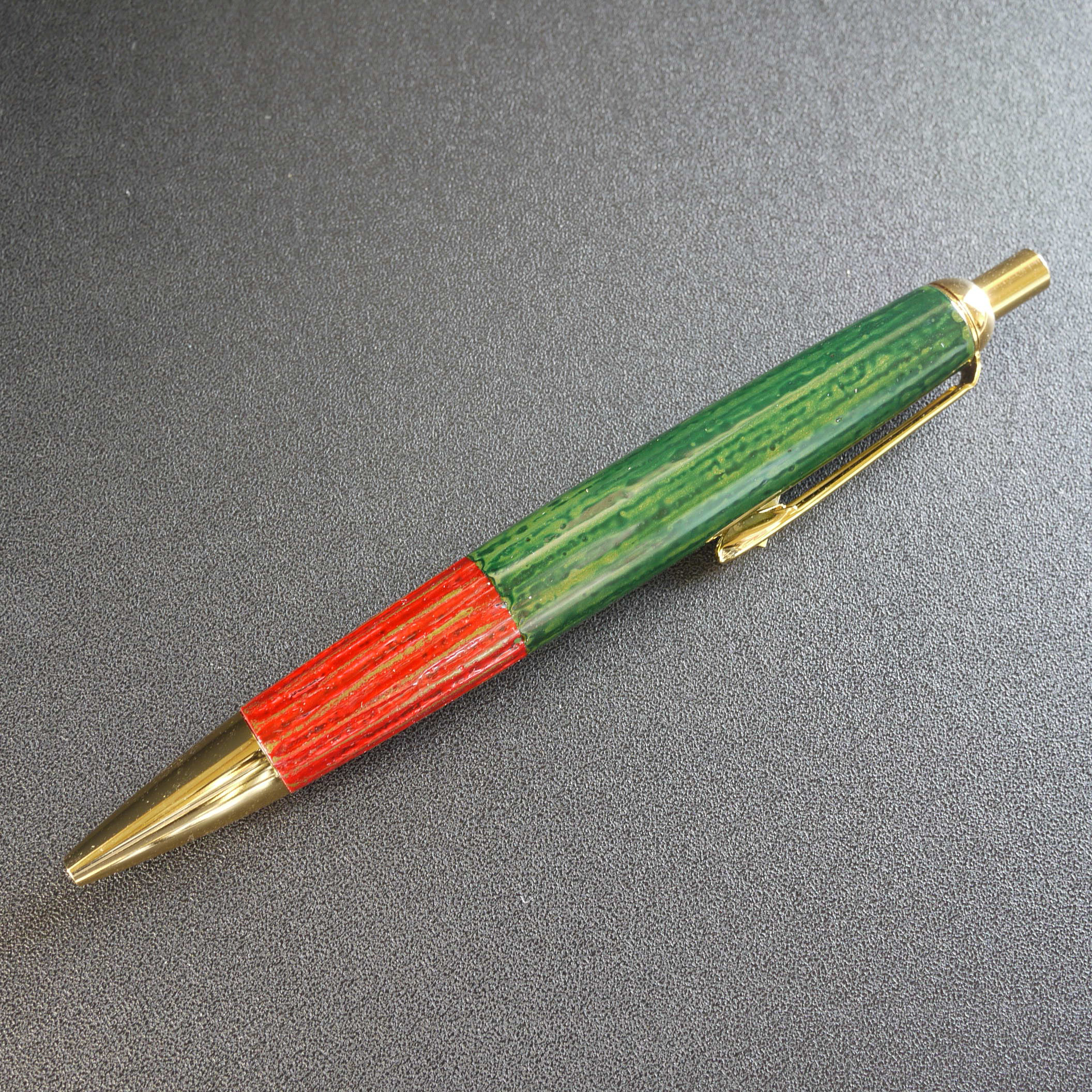 漆塗りボールペン【ノミ筋・色漆研ぎ出し】≪送料無料≫