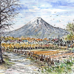 水彩画原画 信州の春 ＃459 絵画 syoumei 通販 11679975｜Creema(クリーマ)