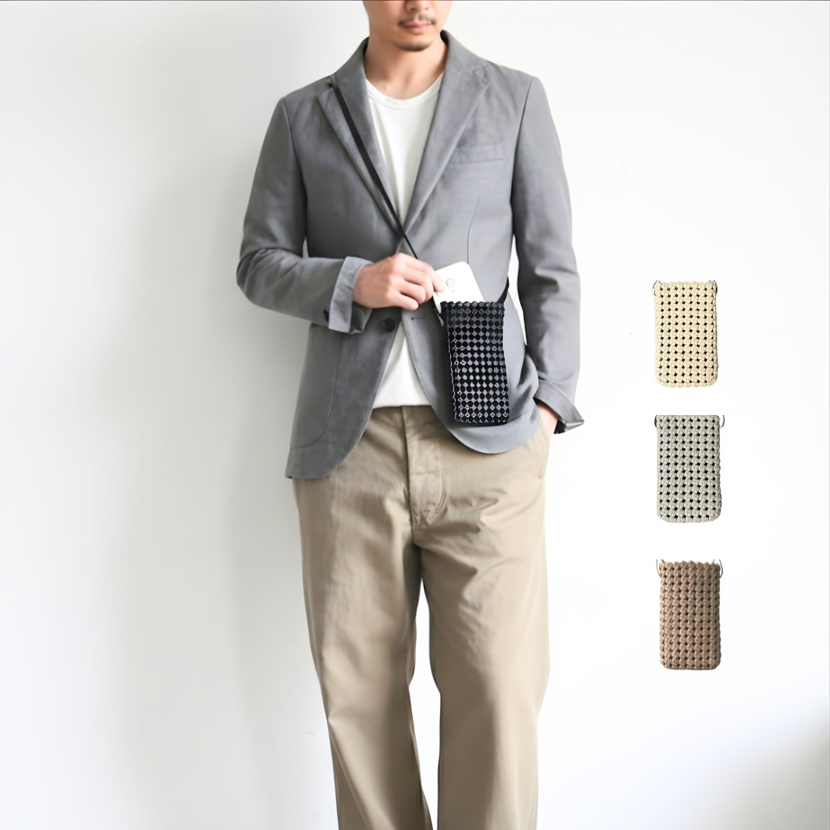 スマホショルダー スマホポーチ ストラップ バッグ 本革 メンズ 手作り上品 ホワイトデー 母の日 受注制作