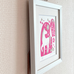 午年の木版画 / 15cm角額入り / アート / インテリア 3枚目の画像