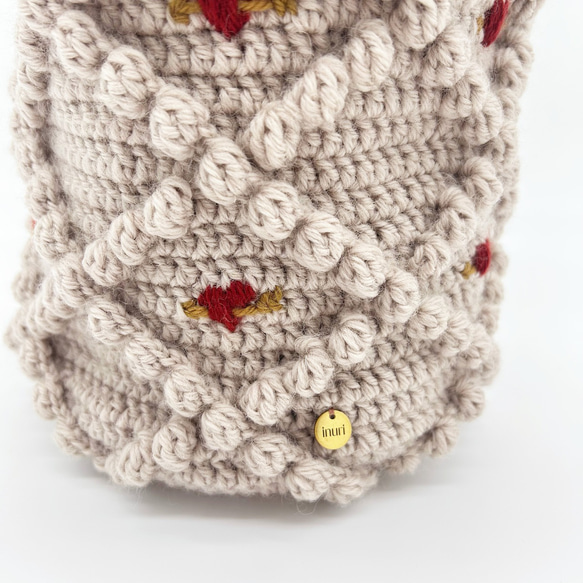 Tyrolean basket (PK beige×RD)チロリアンバスケット 3枚目の画像