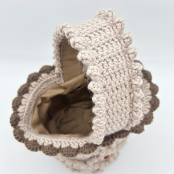 Tyrolean basket (PK beige×RD)チロリアンバスケット 4枚目の画像