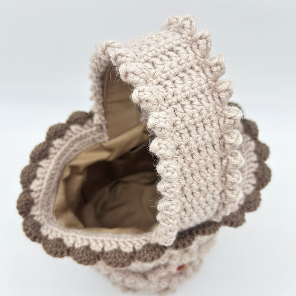 Tyrolean basket (PK beige×RD)チロリアンバスケット 4枚目の画像