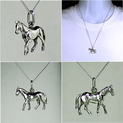 馬の姿が美しい(駆ける)シルバーペンダント（950シルバー 2664PNS