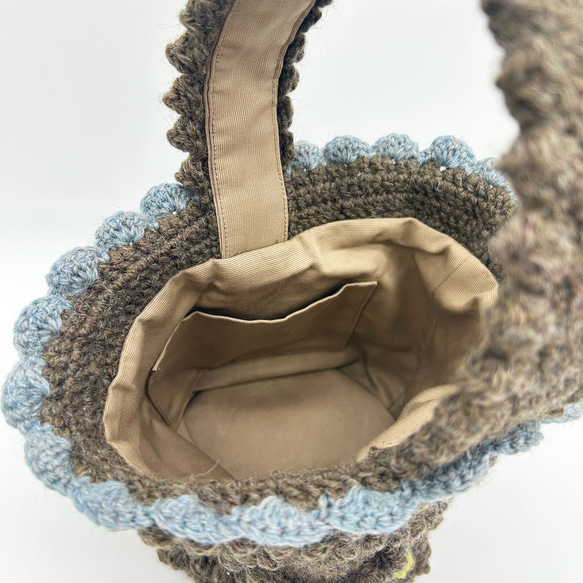 Tyrolean basket (brown×PL×LGR)チロリアンバスケット 4枚目の画像