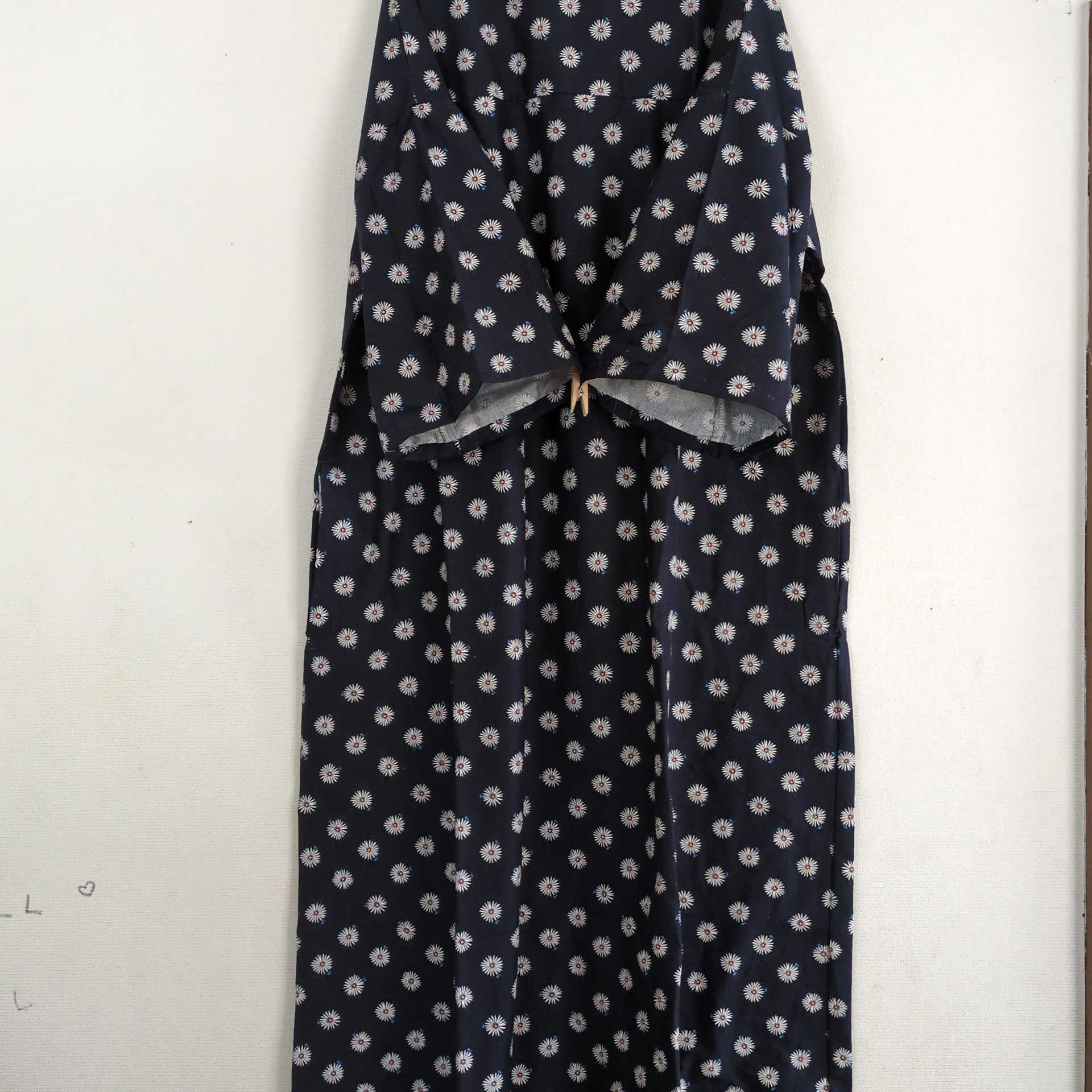 ゆったりワンピース/ネイビー/花柄