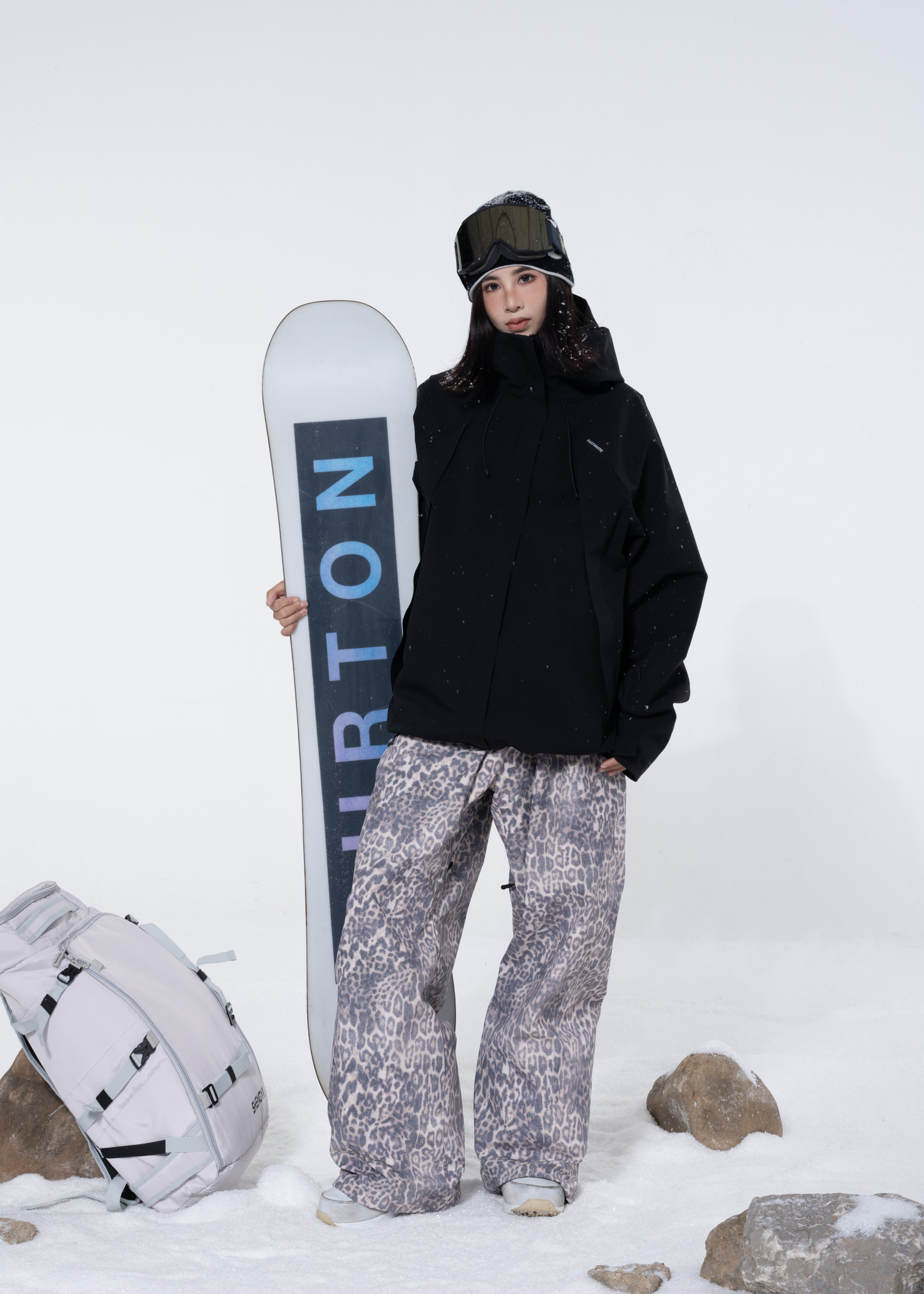 25-26秋冬限定 スノボウェア 上下セット ヒョウ柄 撥水 3L メンズ レディース ジャケット パンツ SN013