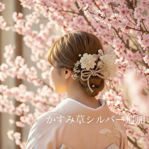 【純白紫陽花とダリア】髪飾り　/成人式　/卒業式　結婚式　振袖　色打掛　袴