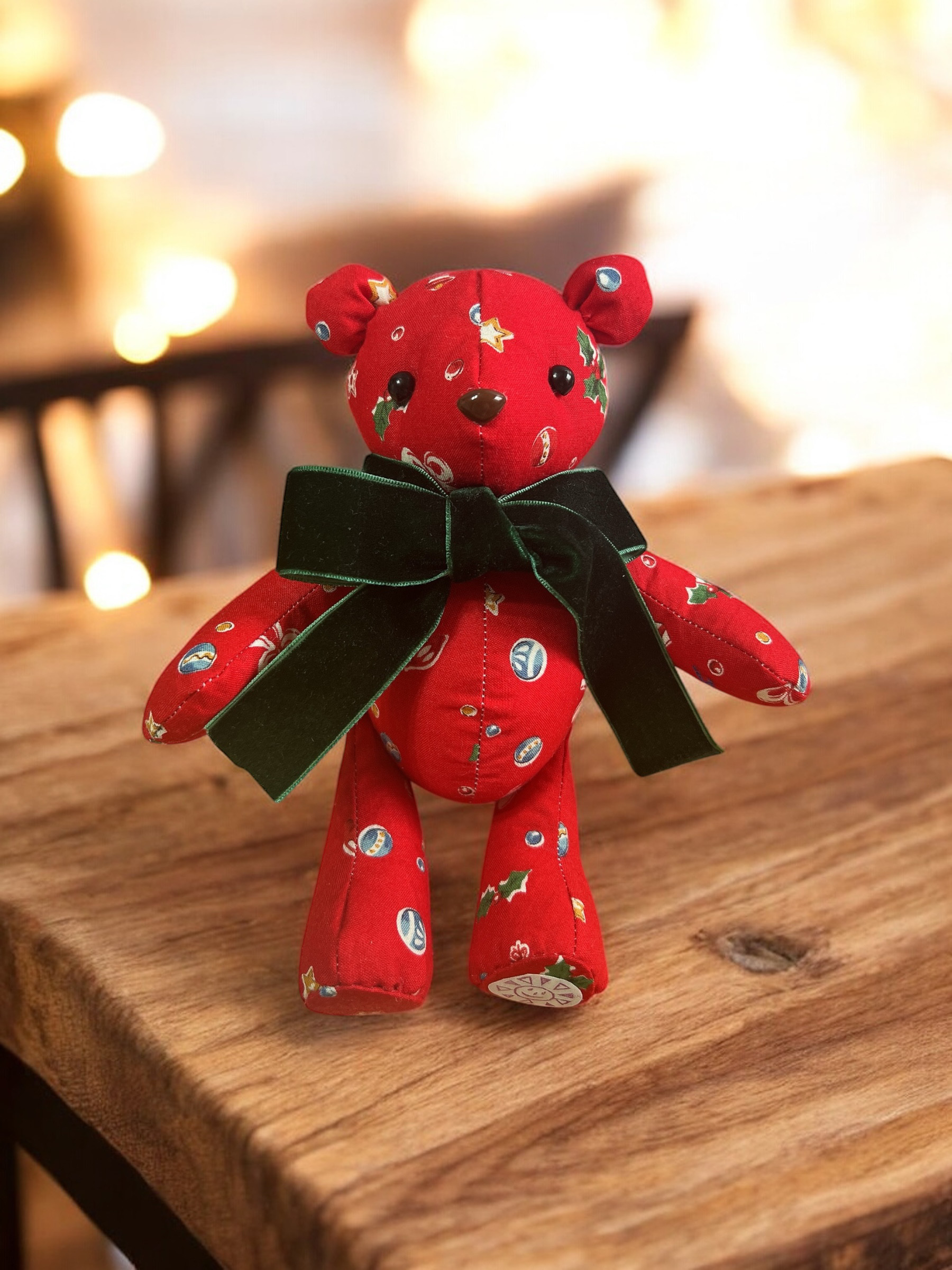 クマのぬいぐるみ☆クリスマス仕様テディベア　赤いクマのぬいぐるみ