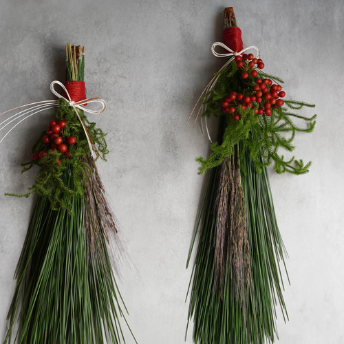 Yoomin★大王松の大きめしめ縄飾り＆赤いタッセルのしめ縄飾り Yoomin☆大王松の大きめしめ縄飾り＆赤いタッセルのしめ縄飾り 招福鶴