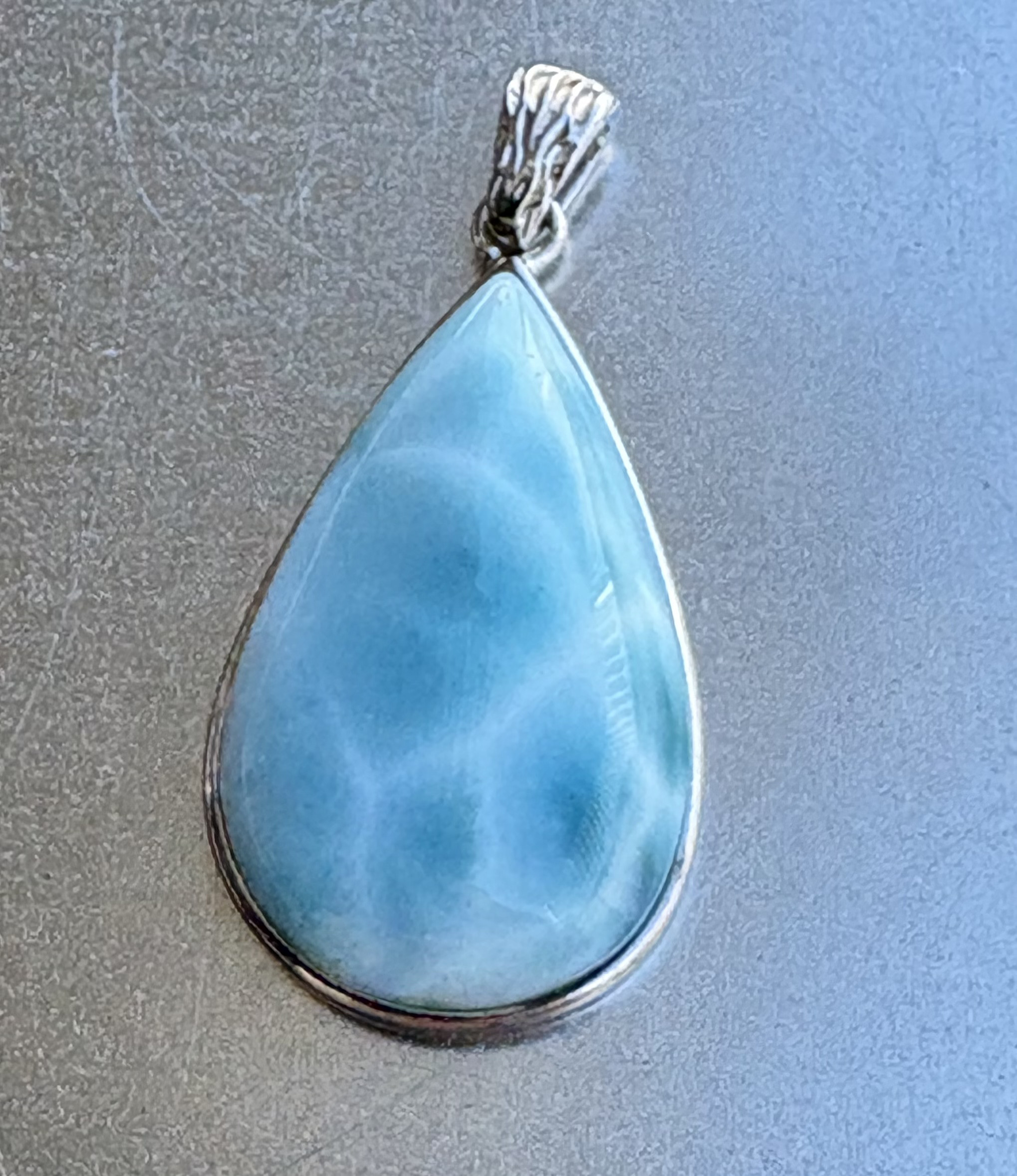 ラリマー しずく型ペンダントトップSV925✨️高品質天然石【石言葉】平和と愛・無条件の愛