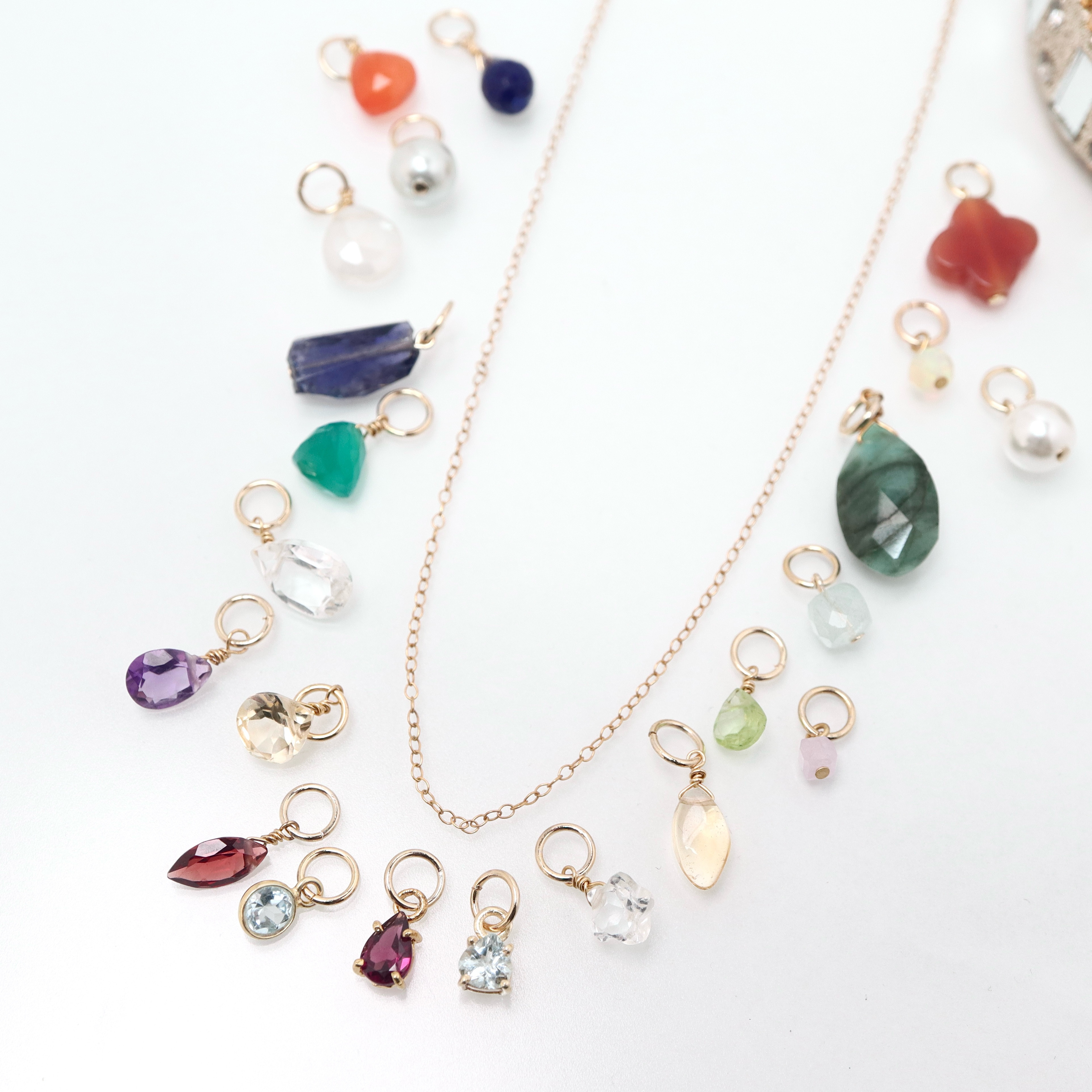 【毎日楽しめる･福袋】22種類から選べる✦4つのチャーム付✦天然石ネックレスセット アレルギー対応
