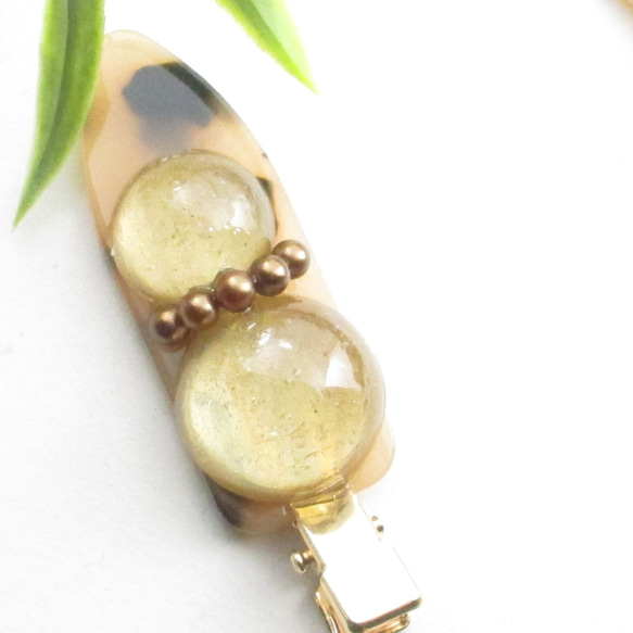 ときにゴールデンスノーマンは、クォーツよりも激しくド派手に着飾ります♪<創作ヘアクリップ>HC130 1枚目の画像