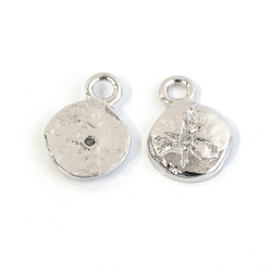 ejp944 [2 件裝] 星形圖案扭曲圓形硬幣吊墜，鑲嵌立方氧化鋯，不含鎳 第7張的照片