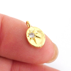 ejp945【2個入り】北極星モチーフ オーバル形 コインチャーム ニッケルフリー 3枚目の画像