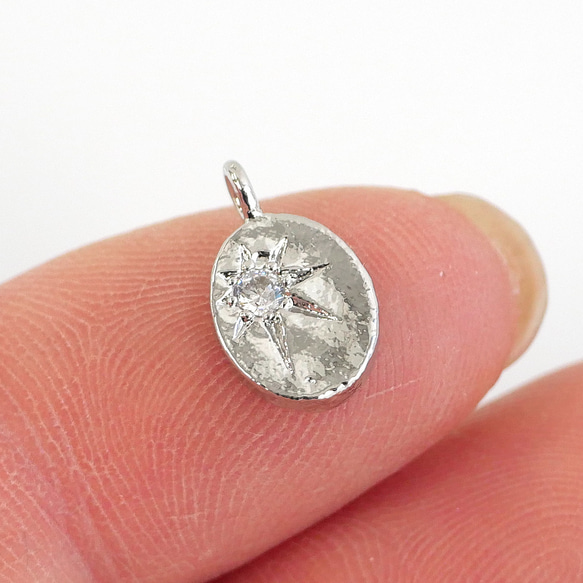 ejp945【2個入り】北極星モチーフ オーバル形 コインチャーム ニッケルフリー 7枚目の画像