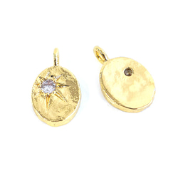 ejp945【2個入り】北極星モチーフ オーバル形 コインチャーム ニッケルフリー 4枚目の画像