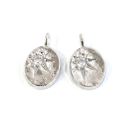 ejp945【2個入り】北極星モチーフ オーバル形 コインチャーム ニッケルフリー 6枚目の画像