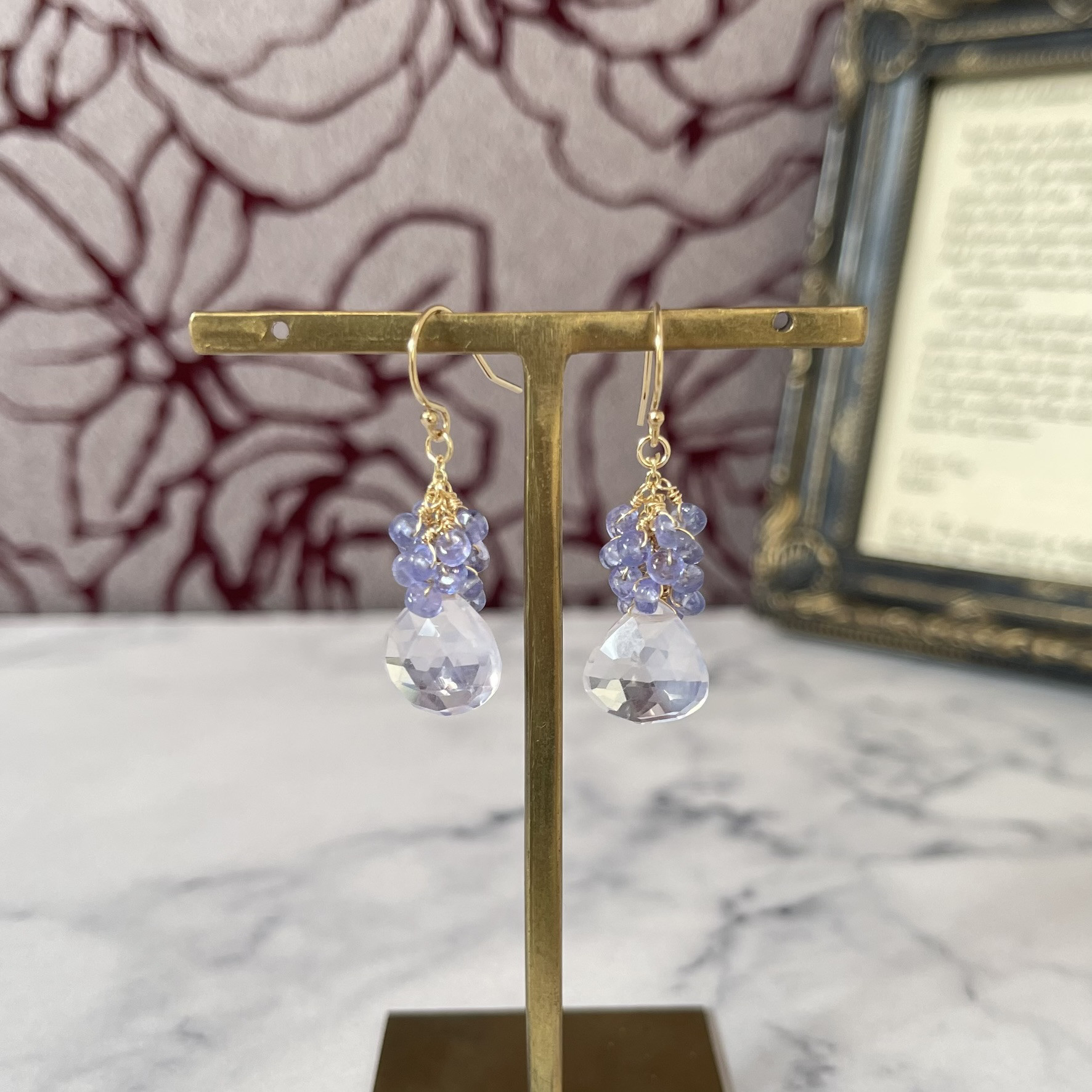 14kgf＊スコロライト&タンザナイトのピアス