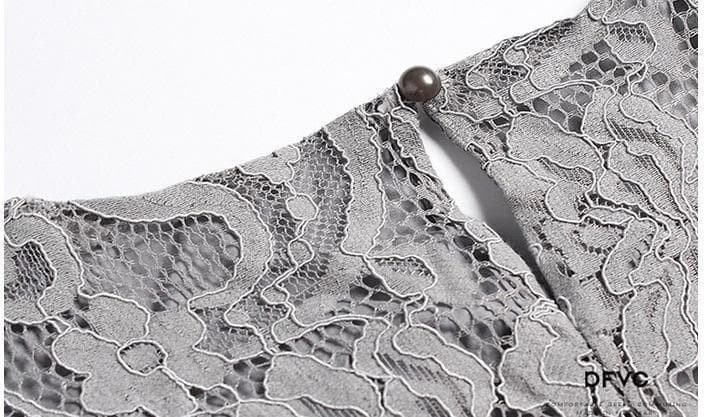 【紺色】大きいサイズ ワンピース　レース　ギャザー　レディース 春夏　 新品