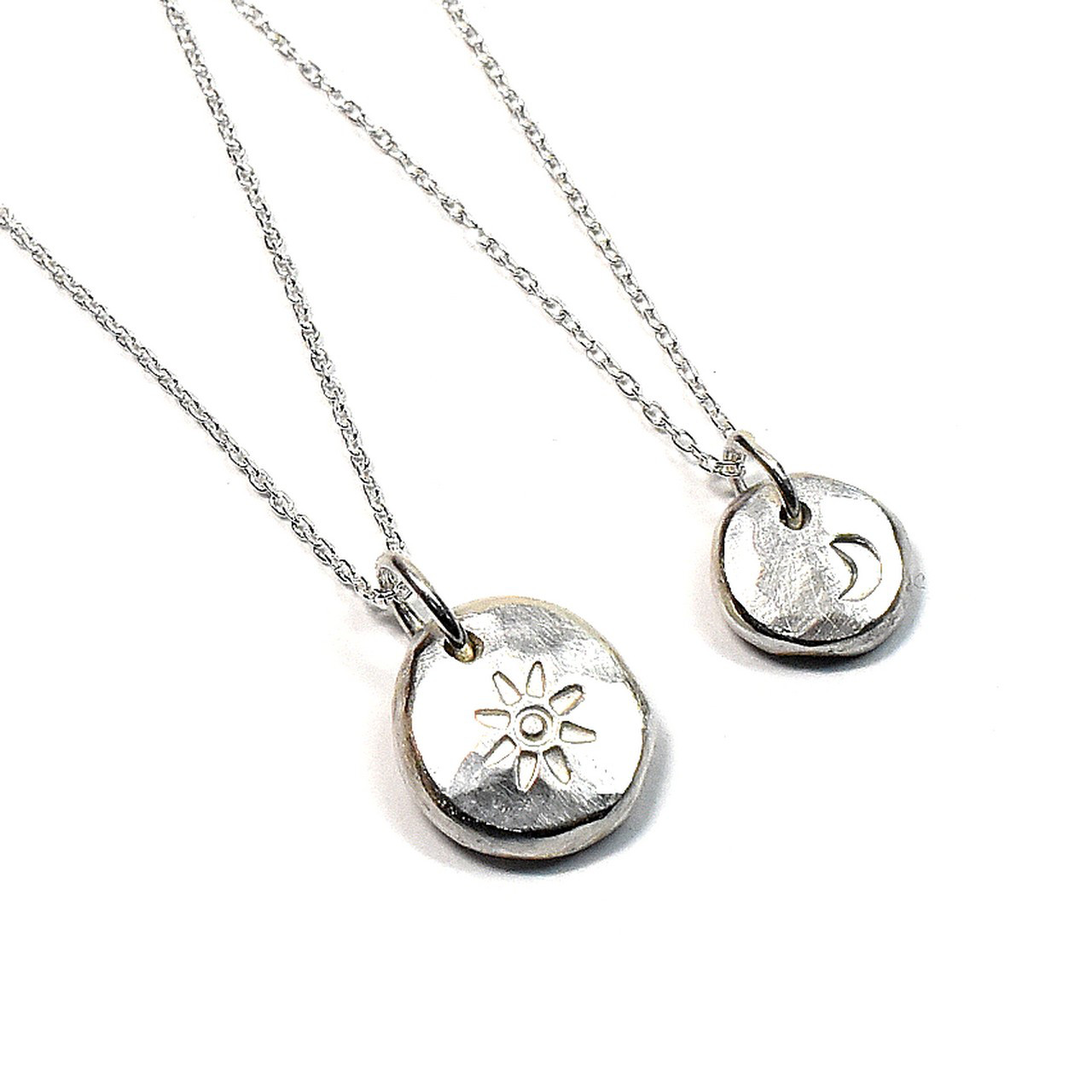 太陽と月 シルバー ペアネックレス PE-168